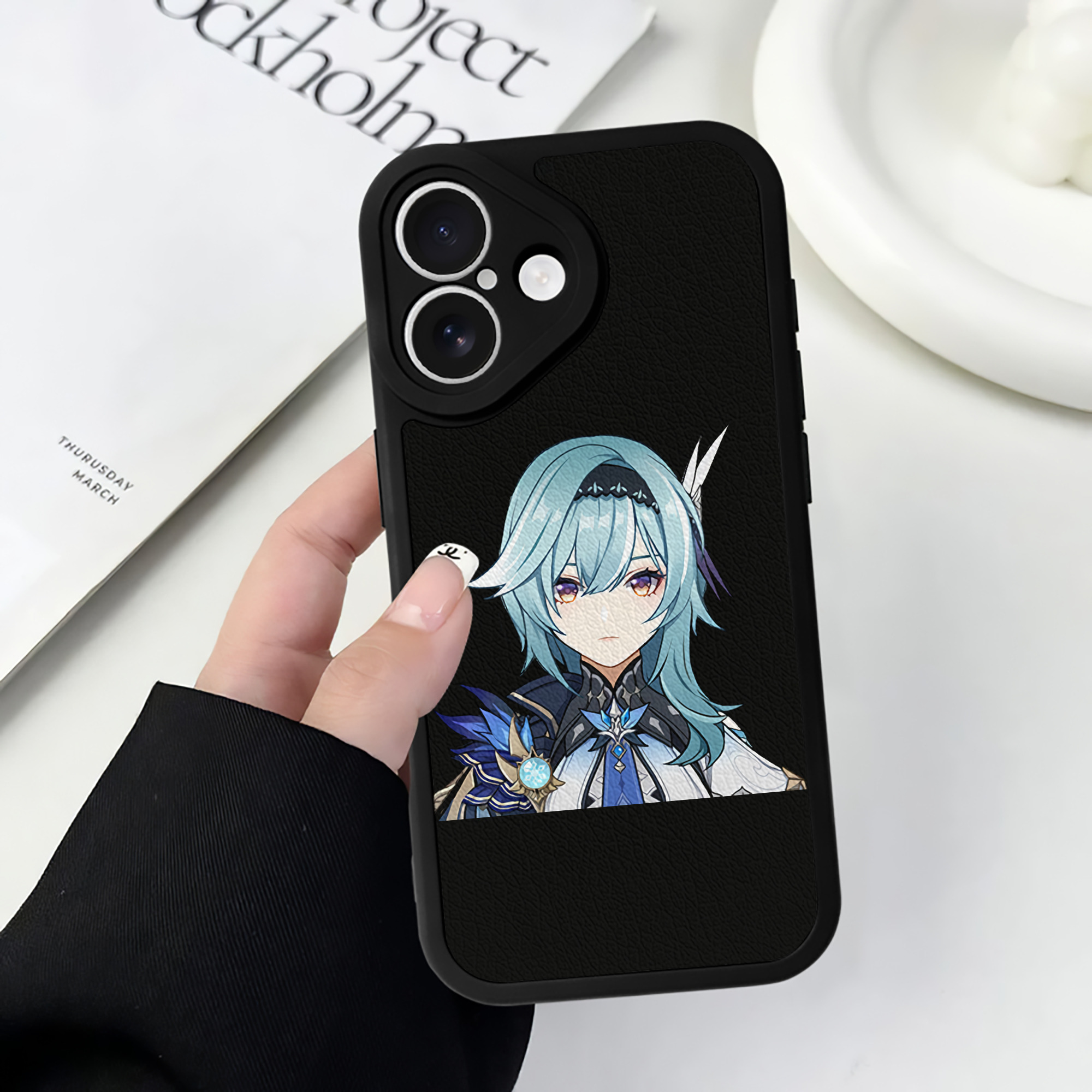 げんし神 优菈 ゆうら genshin Yūra 【iPhone 16シリーズ対応】シリコンスマホケース（レザー調） 材質：シリコン